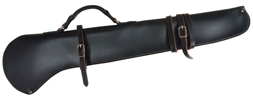Showman 34" leather gun scabbard with silver buckles #2